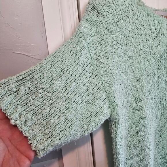 Vintage Floral Sweater Womens Medium Pastel Blue 80s Glam Rock Retro Cottage - Picture 4 of 11